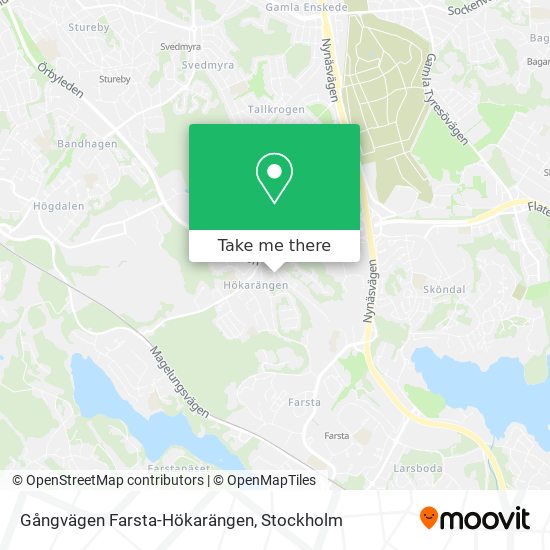Gångvägen Farsta-Hökarängen map