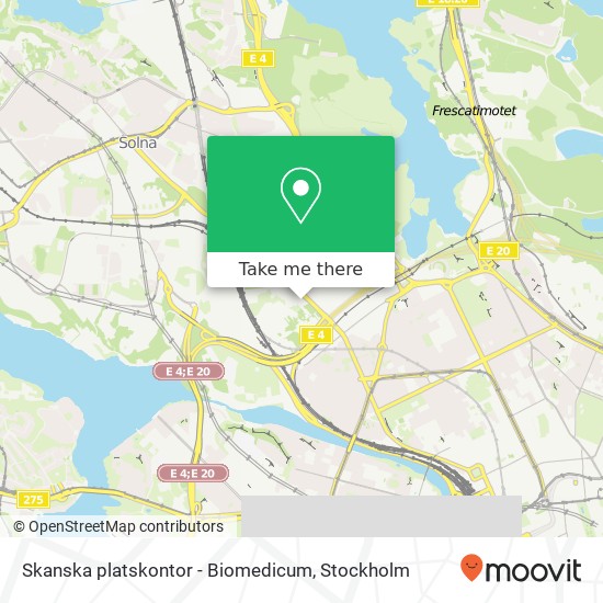 Skanska platskontor - Biomedicum map