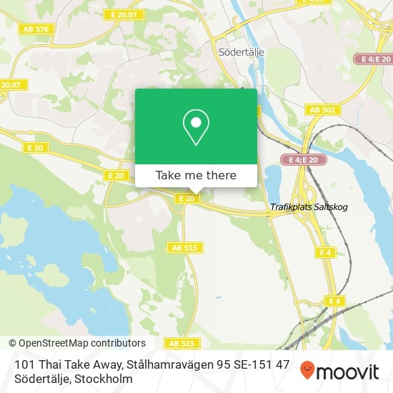 101 Thai Take Away, Stålhamravägen 95 SE-151 47 Södertälje map