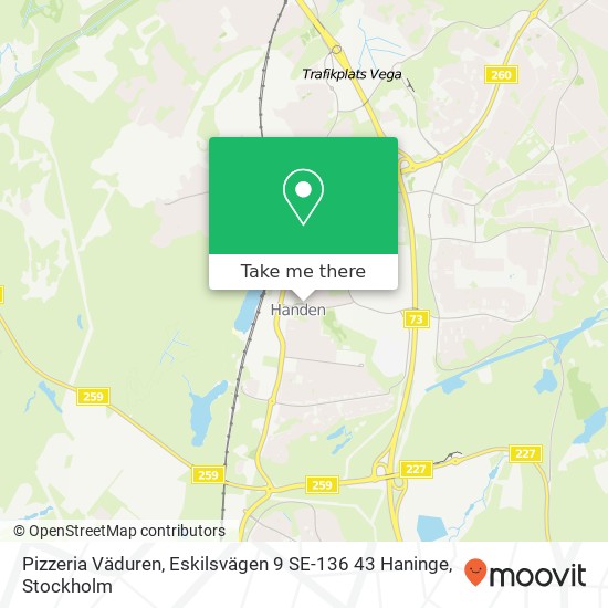 Pizzeria Väduren, Eskilsvägen 9 SE-136 43 Haninge map