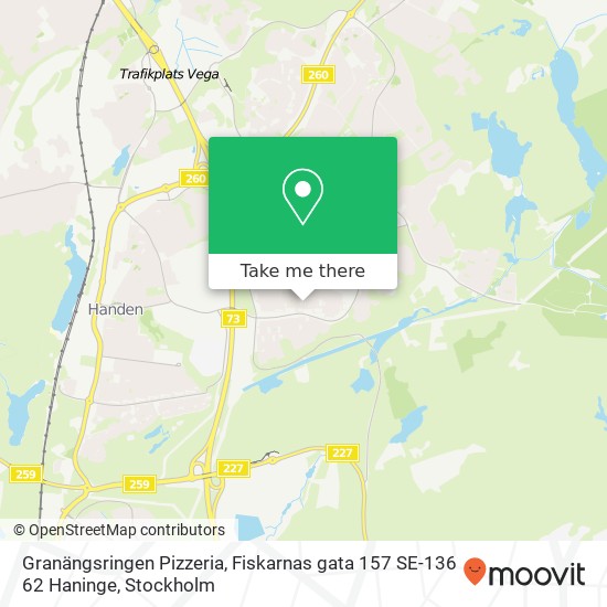 Granängsringen Pizzeria, Fiskarnas gata 157 SE-136 62 Haninge map