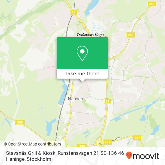 Stavsnäs Grill & Kiosk, Runstensvägen 21 SE-136 46 Haninge map