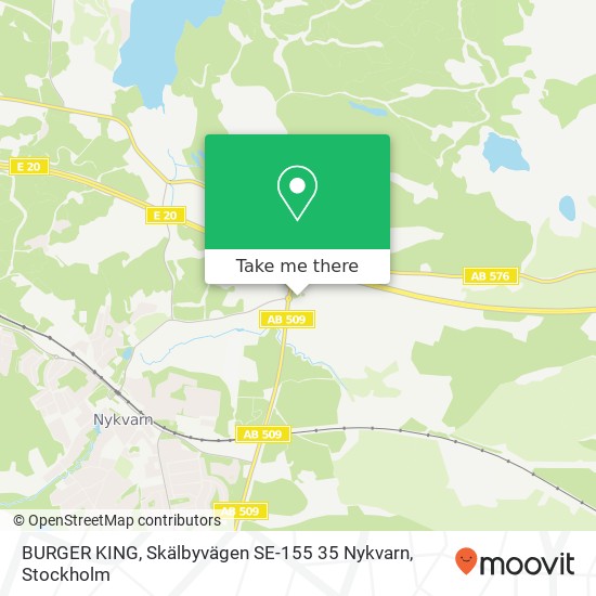 BURGER KING, Skälbyvägen SE-155 35 Nykvarn map