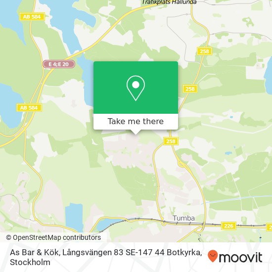 As Bar & Kök, Långsvängen 83 SE-147 44 Botkyrka map