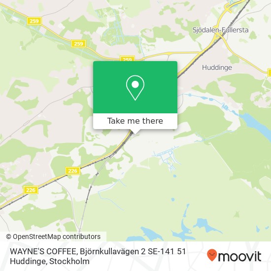 WAYNE'S COFFEE, Björnkullavägen 2 SE-141 51 Huddinge map