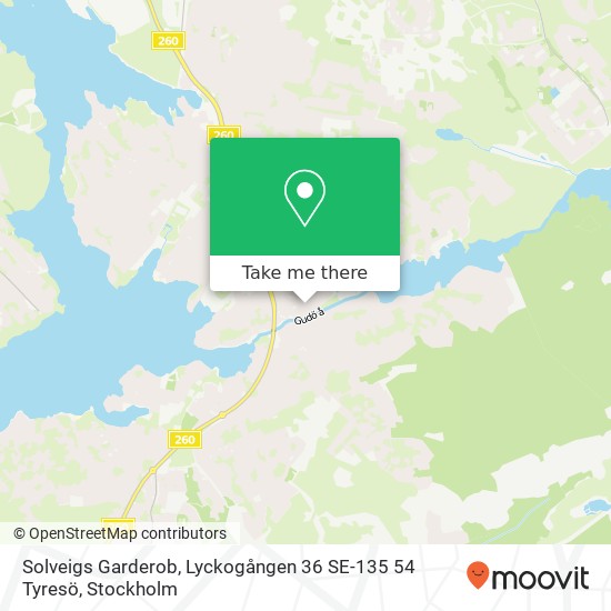 Solveigs Garderob, Lyckogången 36 SE-135 54 Tyresö map