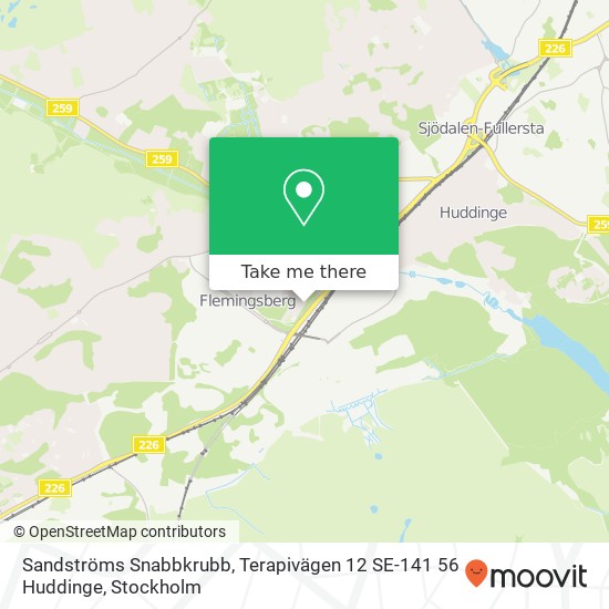 Sandströms Snabbkrubb, Terapivägen 12 SE-141 56 Huddinge map