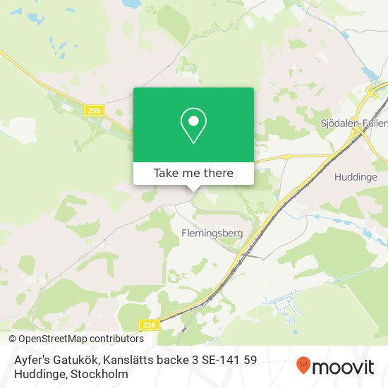 Ayfer's Gatukök, Kanslätts backe 3 SE-141 59 Huddinge map