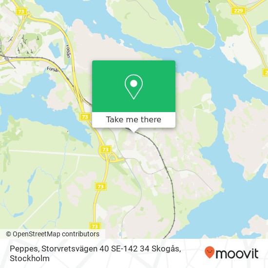 Peppes, Storvretsvägen 40 SE-142 34 Skogås map