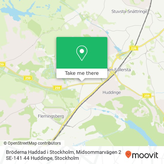 Bröderna Haddad i Stockholm, Midsommarvägen 2 SE-141 44 Huddinge map