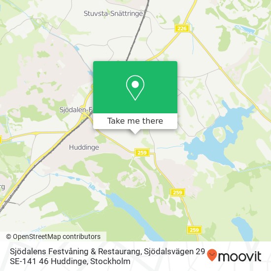 Sjödalens Festvåning & Restaurang, Sjödalsvägen 29 SE-141 46 Huddinge map