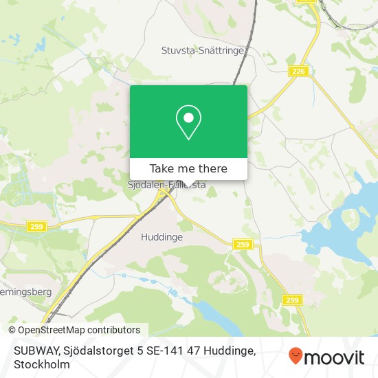 SUBWAY, Sjödalstorget 5 SE-141 47 Huddinge map