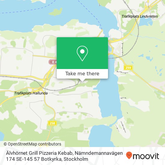 Älvhörnet Grill Pizzeria Kebab, Nämndemannavägen 174 SE-145 57 Botkyrka map