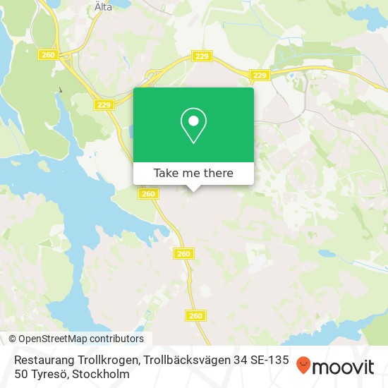 Restaurang Trollkrogen, Trollbäcksvägen 34 SE-135 50 Tyresö map