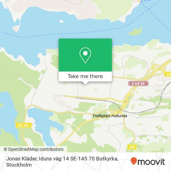 Jonas Kläder, Iduns väg 14 SE-145 70 Botkyrka map