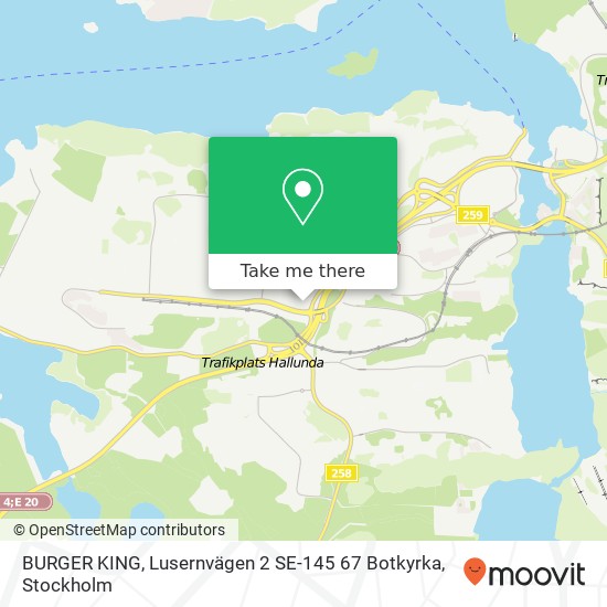 BURGER KING, Lusernvägen 2 SE-145 67 Botkyrka map