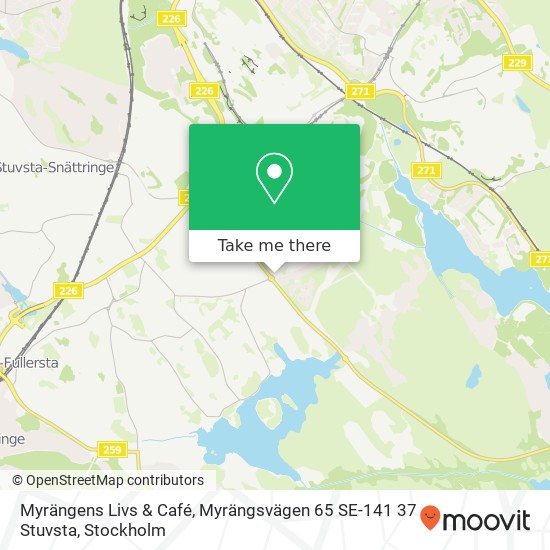 Myrängens Livs & Café, Myrängsvägen 65 SE-141 37 Stuvsta map