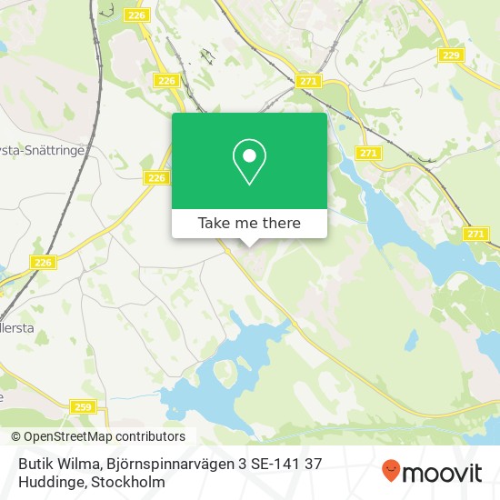 Butik Wilma, Björnspinnarvägen 3 SE-141 37 Huddinge map