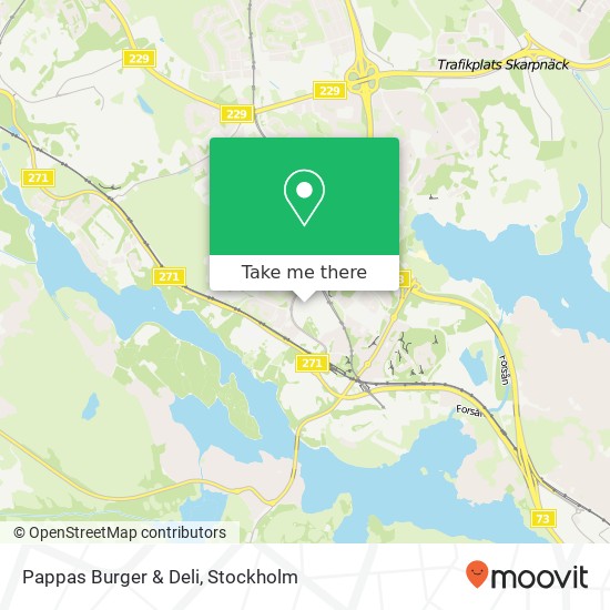 Pappas Burger & Deli, Farstaplan 18 SE-123 47 Stockholm map