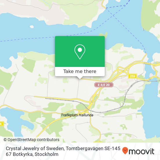 Crystal Jewelry of Sweden, Tomtbergavägen SE-145 67 Botkyrka map