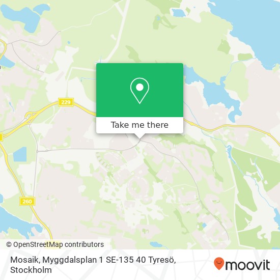 Mosaik, Myggdalsplan 1 SE-135 40 Tyresö map