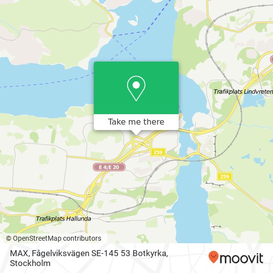 MAX, Fågelviksvägen SE-145 53 Botkyrka map