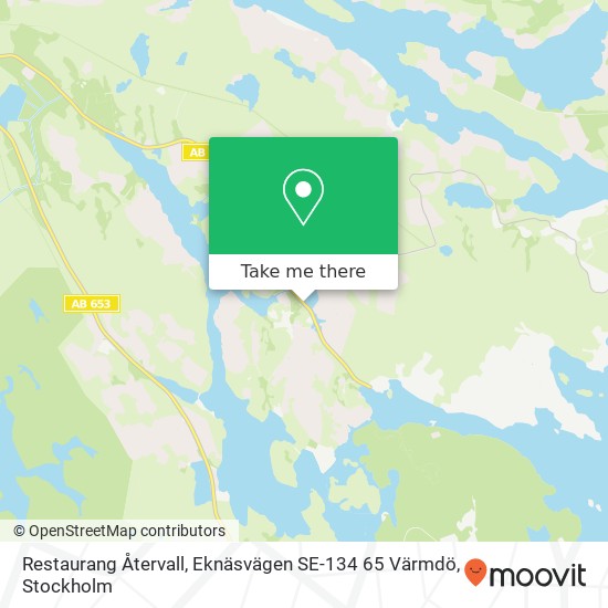 Restaurang Återvall, Eknäsvägen SE-134 65 Värmdö map