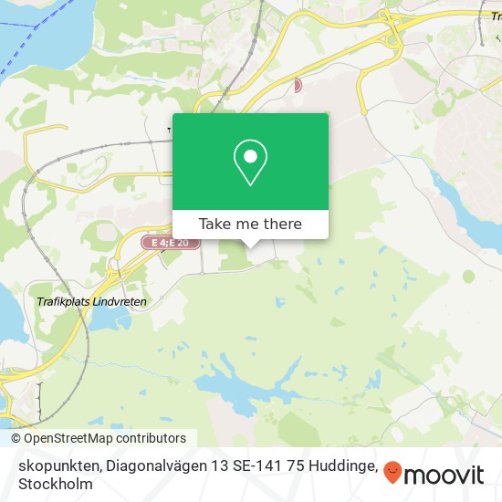 skopunkten, Diagonalvägen 13 SE-141 75 Huddinge map