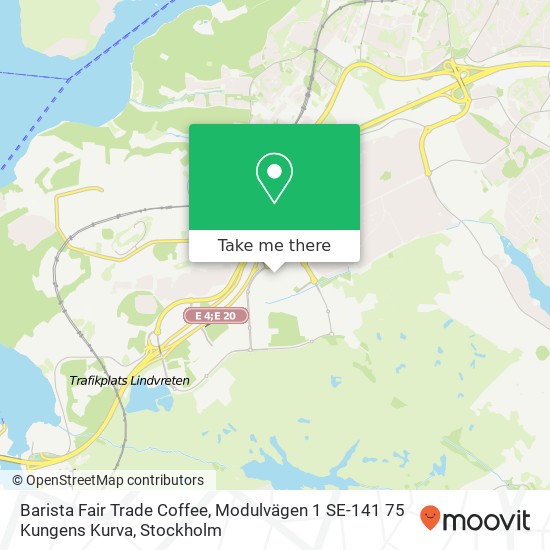 Barista Fair Trade Coffee, Modulvägen 1 SE-141 75 Kungens Kurva map