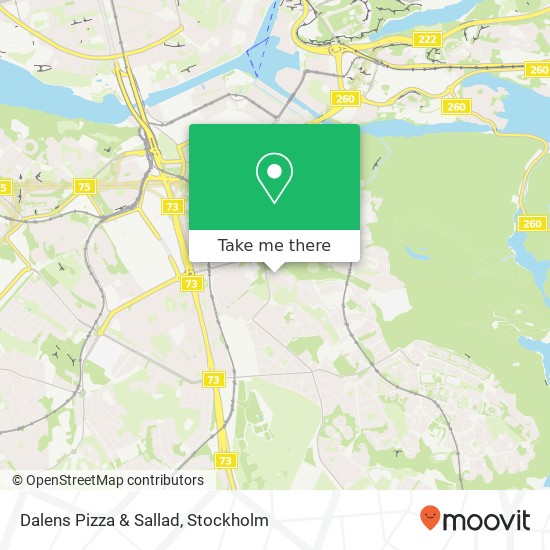 Dalens Pizza & Sallad, Fyrskeppsvägen 23 SE-121 54 Johanneshov map