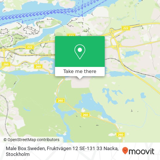 Male Box Sweden, Fruktvägen 12 SE-131 33 Nacka map