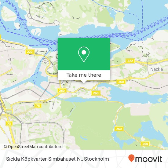 Sickla Köpkvarter-Simbahuset N. map