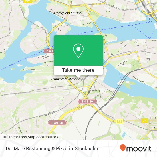 Del Mare Restaurang & Pizzeria, Nybohovsbacken 54 SE-117 64 Stockholm map