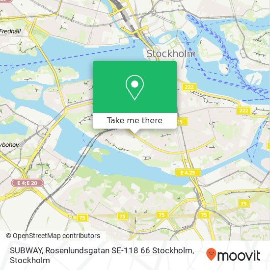 SUBWAY, Rosenlundsgatan SE-118 66 Stockholm map
