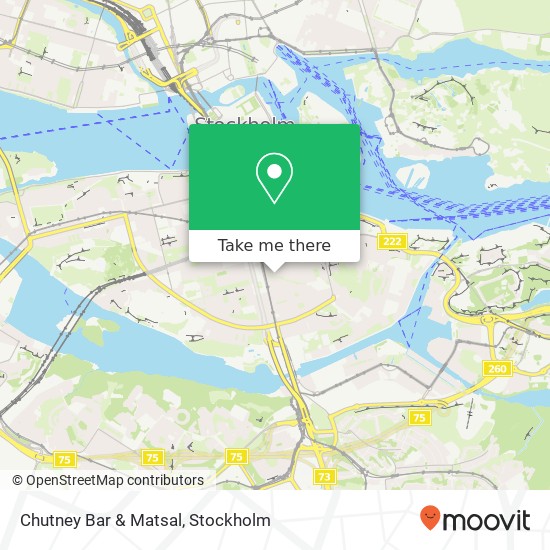 Chutney Bar & Matsal, Katarina Bangata 19 SE-116 39 Stockholm map