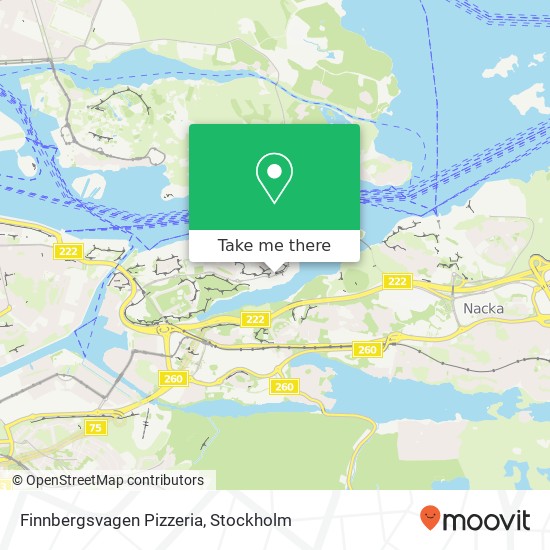 Finnbergsvagen Pizzeria, Kvarnholmsvägen SE-131 31 Nacka map