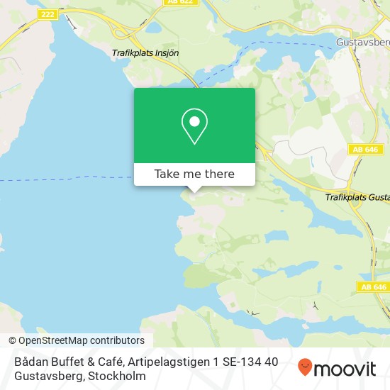 Bådan Buffet & Café, Artipelagstigen 1 SE-134 40 Gustavsberg map