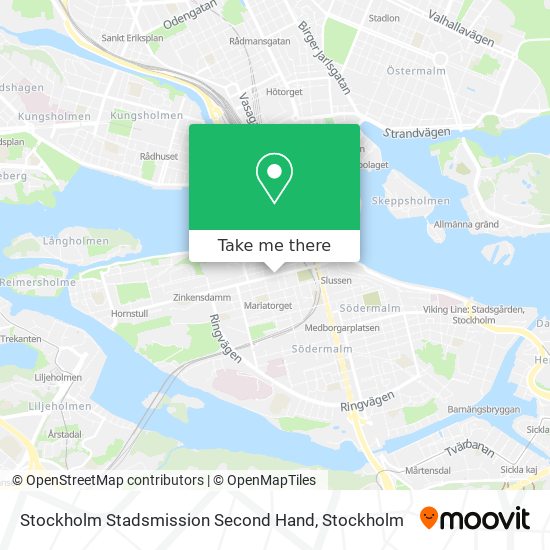 Stockholm Stadsmission Second Hand map