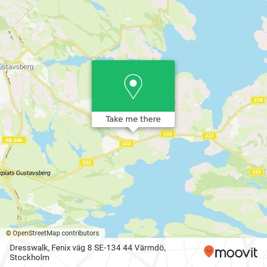 Dresswalk, Fenix väg 8 SE-134 44 Värmdö map