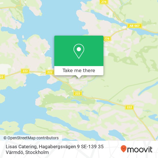 Lisas Catering, Hagabergsvägen 9 SE-139 35 Värmdö map