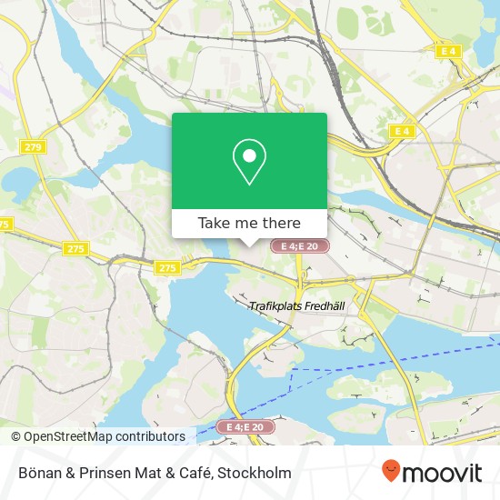 Bönan & Prinsen Mat & Café, Love Almqvists väg 8 SE-112 53 Stockholm map