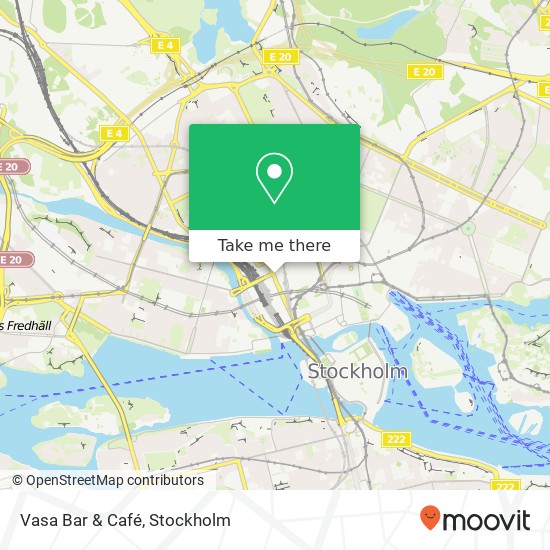 Vasa Bar & Café, Vasagatan 44 SE-111 20 Stockholm map