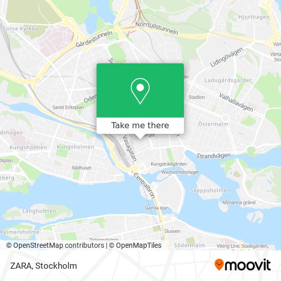 How to get to ZARA in Stockholm by Bus, Metro or Train?