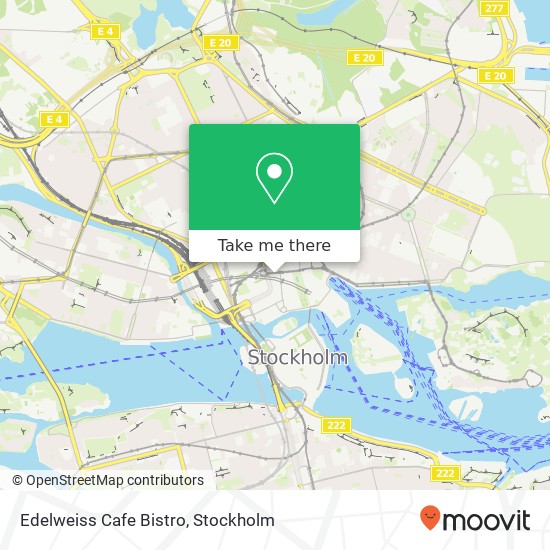 Edelweiss Cafe Bistro, Hamngatan 37 SE-111 56 Stockholm map