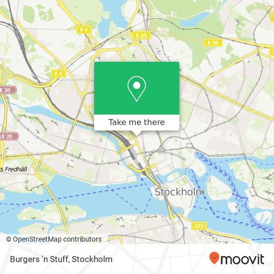 Burgers 'n Stuff, Olof Palmes gata SE-111 22 Stockholm map