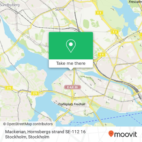 Mackerian, Hornsbergs strand SE-112 16 Stockholm map