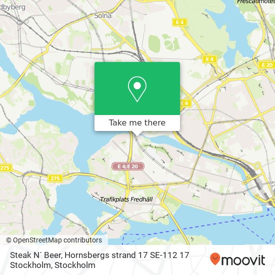 Steak N´ Beer, Hornsbergs strand 17 SE-112 17 Stockholm map