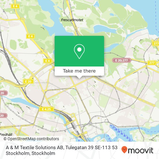 A & M Textile Solutions AB, Tulegatan 39 SE-113 53 Stockholm map