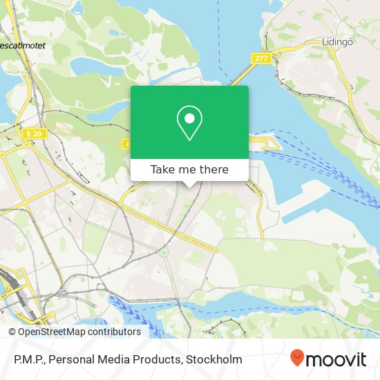 P.M.P., Personal Media Products, Brantingsgatan 31 SE-115 35 Stockholm map