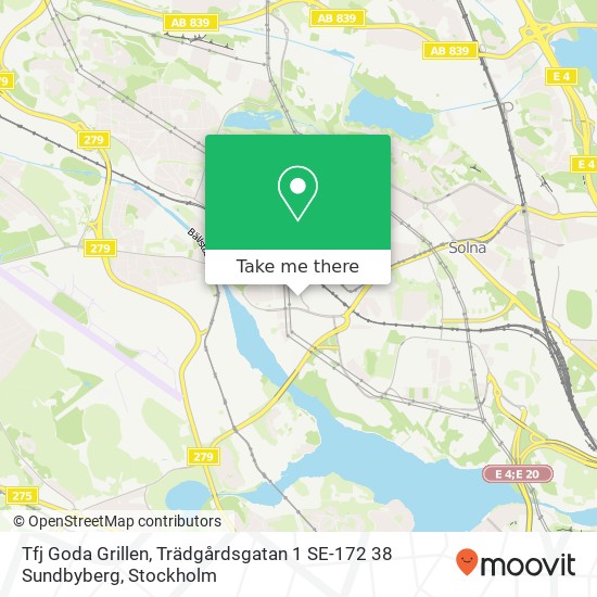 Tfj Goda Grillen, Trädgårdsgatan 1 SE-172 38 Sundbyberg map